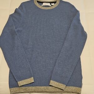 Calvin Klein Blue and Gray Crewneck Sweater